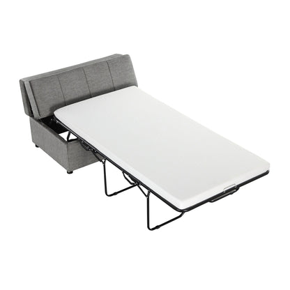 Lit d'appoint convertible en ottoman pliable pour deux personnes avec matelas