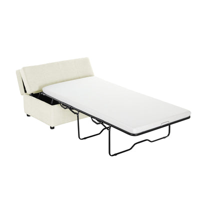 Lit d'appoint convertible en ottoman pliable pour deux personnes avec matelas