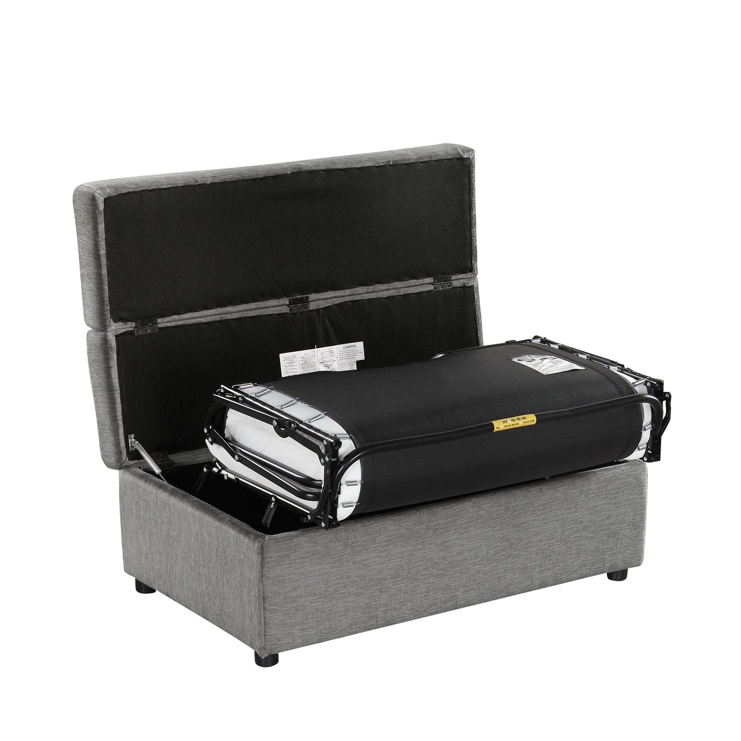 Lit d'appoint convertible en ottoman pliable pour deux personnes avec matelas