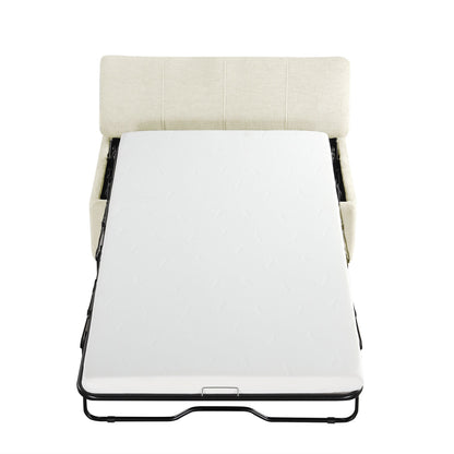 Lit d'appoint convertible en ottoman pliable pour deux personnes avec matelas