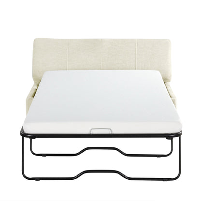 Lit d'appoint convertible en ottoman pliable pour deux personnes avec matelas