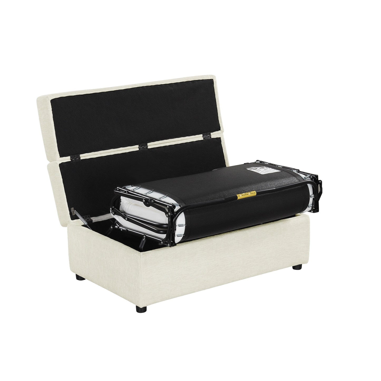 Lit d'appoint convertible en ottoman pliable pour deux personnes avec matelas