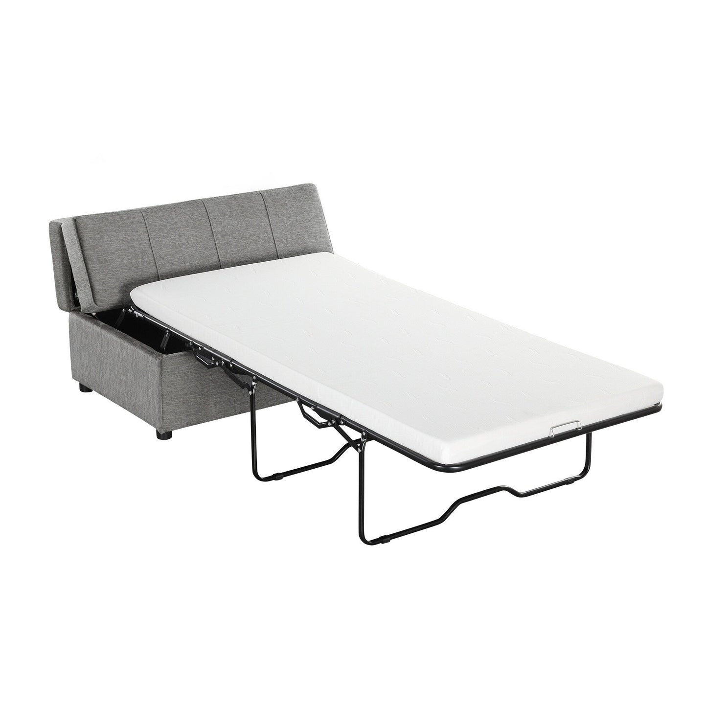 Lit d'appoint convertible en ottoman pliable pour deux personnes avec matelas
