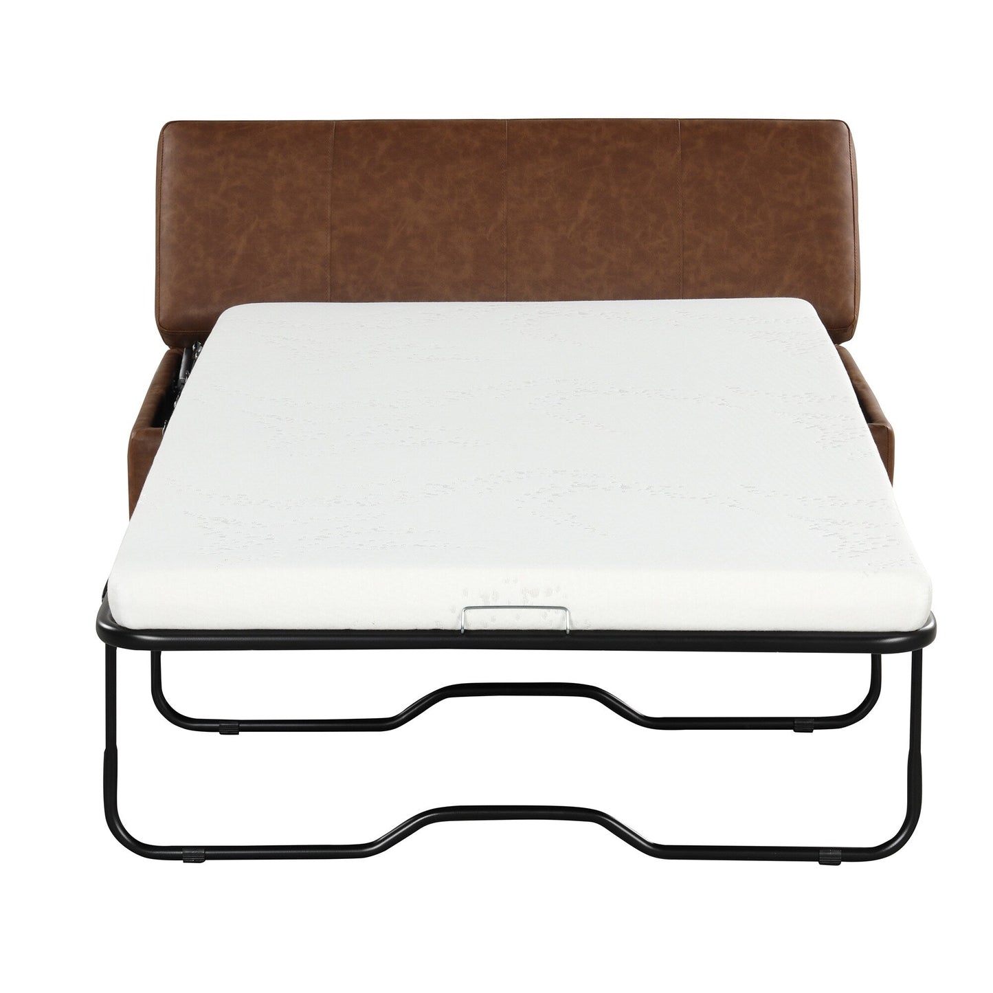 Lit d'appoint pliant double avec matelas, convertible et compact pour le salon.