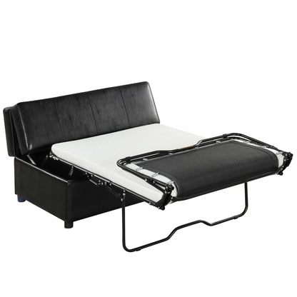 Lit d'appoint pliant double avec matelas, convertible et compact pour le salon.