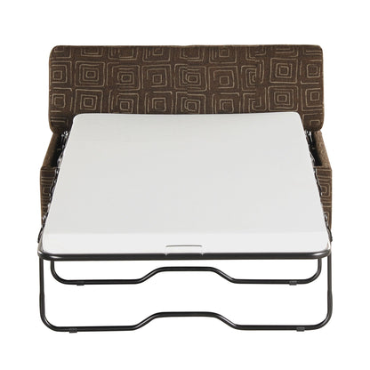 Lit d'appoint pliant double avec matelas, convertible et compact pour le salon.