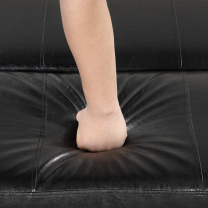 Lit d'appoint pliant double avec matelas, convertible et compact pour le salon.