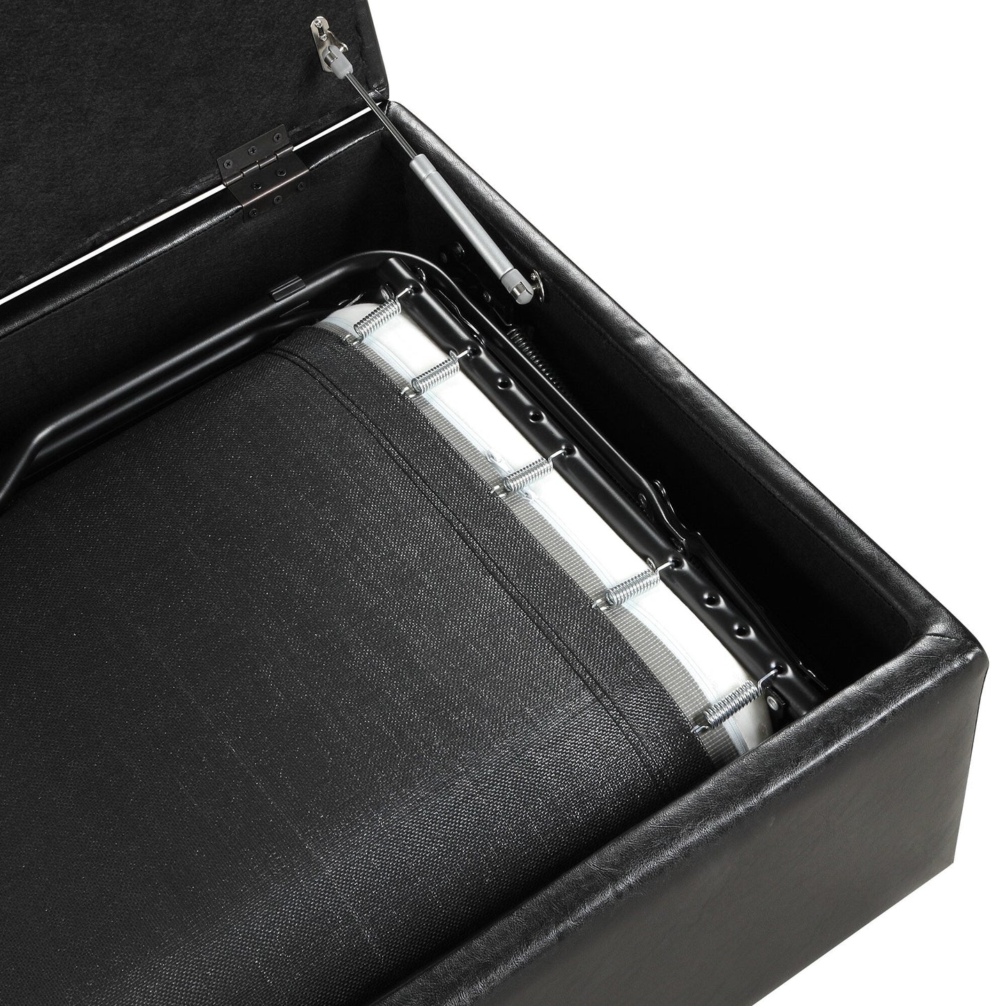 Lit d'appoint pliant double avec matelas, convertible et compact pour le salon.