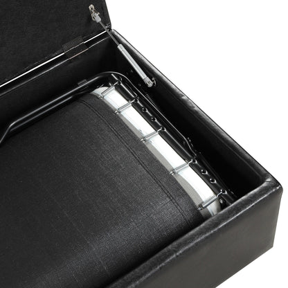 Lit d'appoint pliant double avec matelas, convertible et compact pour le salon.