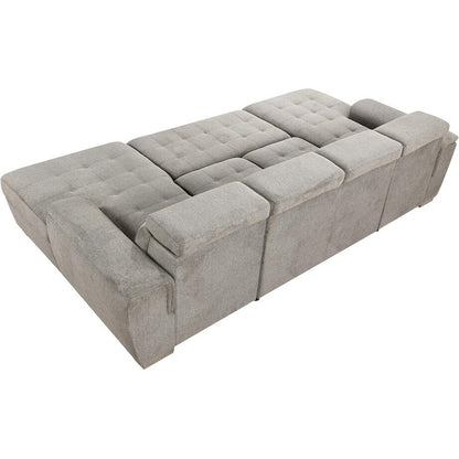 Canapé-lit en U Roomfitters, lit gigogne surdimensionné 2 en 1 de 121 pouces, canapé sectionnel avec double méridienne de rangement