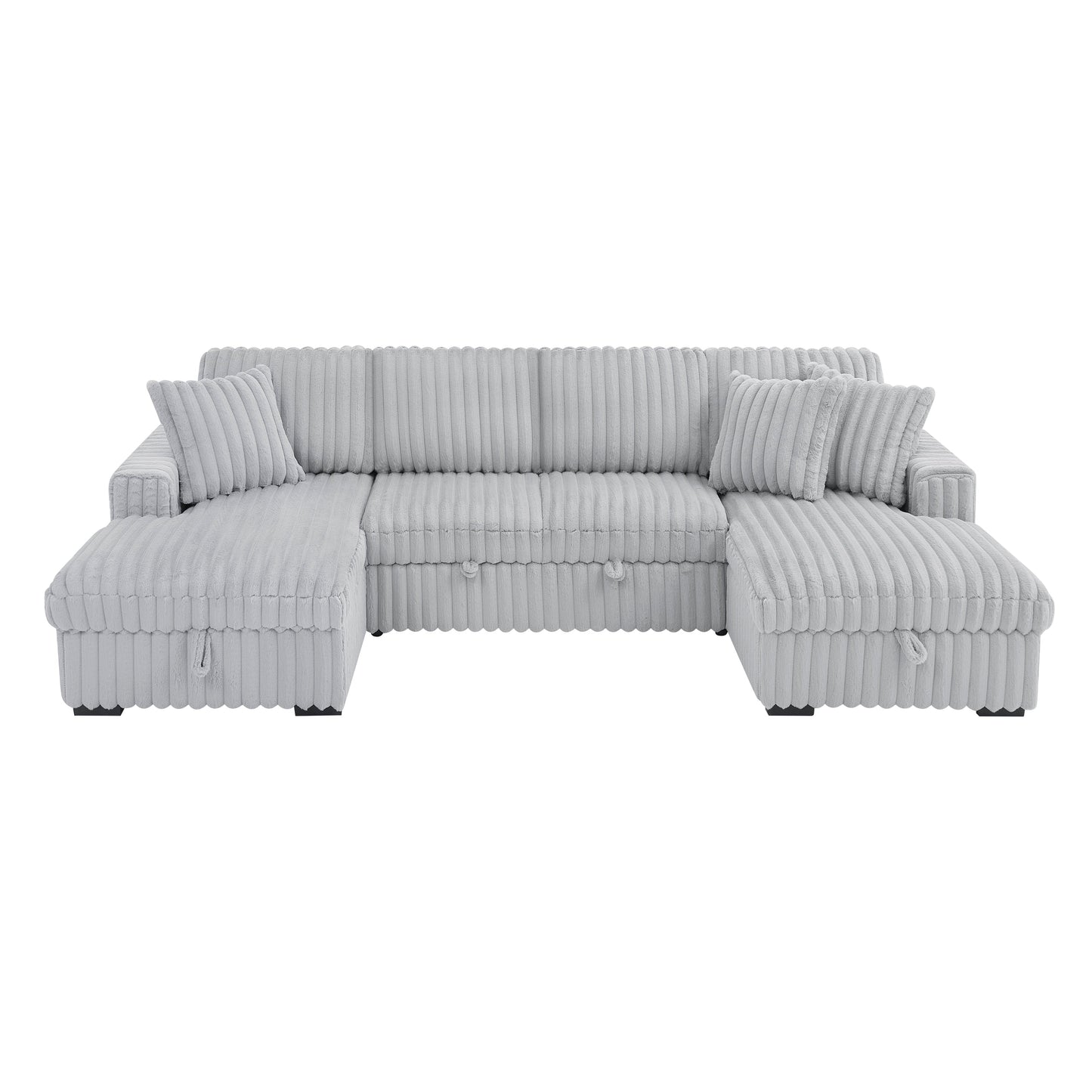 Canapé-lit en U Roomfitters, 122 pouces surdimensionné - Lit gigogne 2 en 1, canapé-lit sectionnel avec double méridienne de rangement