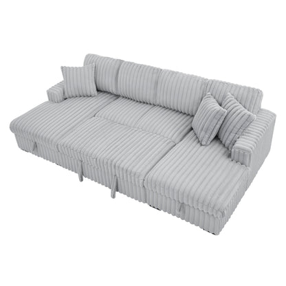 Canapé-lit en U Roomfitters, 122 pouces surdimensionné - Lit gigogne 2 en 1, canapé-lit sectionnel avec double méridienne de rangement