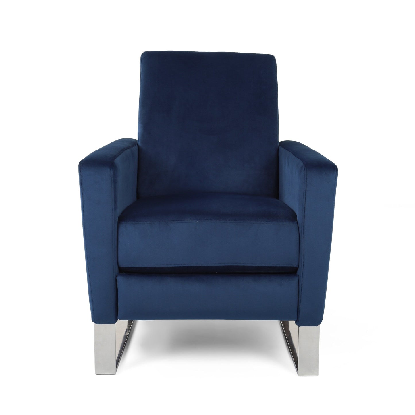 Fauteuil inclinable en velours Roomfitters avec pieds chromés, fauteuil d'appoint moderne pour salon
