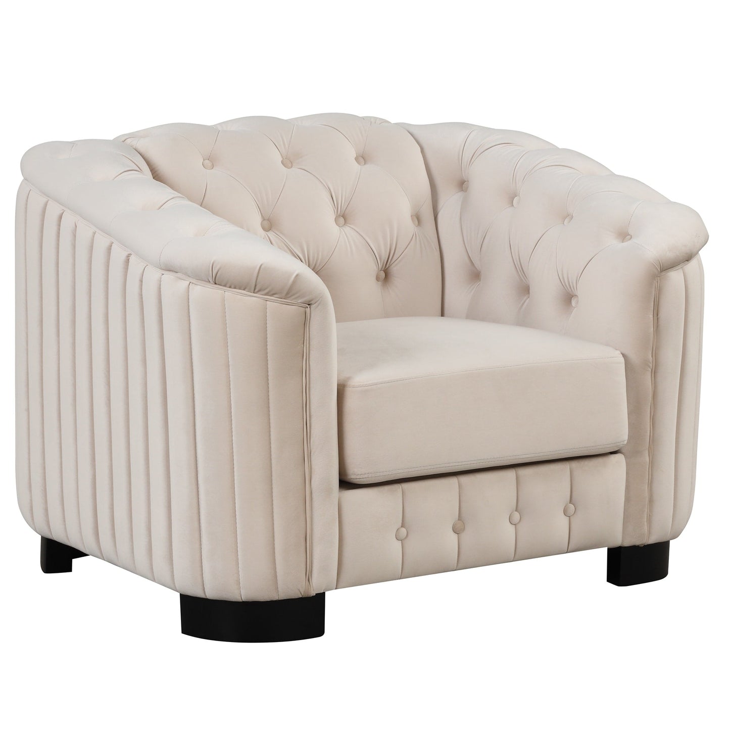 Canapé d'appoint rembourré en velours Roomfitters, fauteuil simple avec coussin d'assise amovible pour salon moderne et chambre à coucher