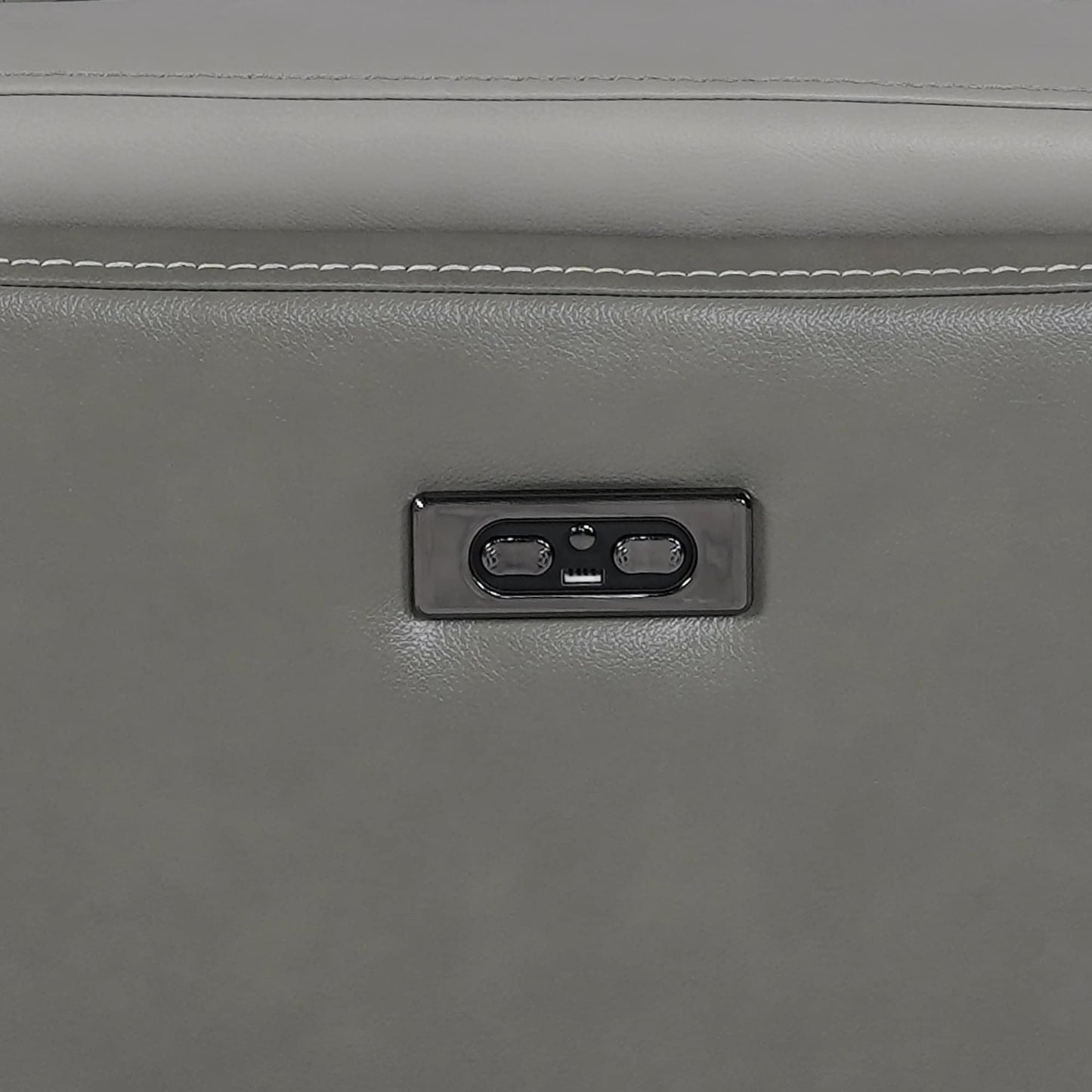 Fauteuil inclinable électrique Rosalyn Zero Gravity en cuir argenté et gris avec appui-tête électrique