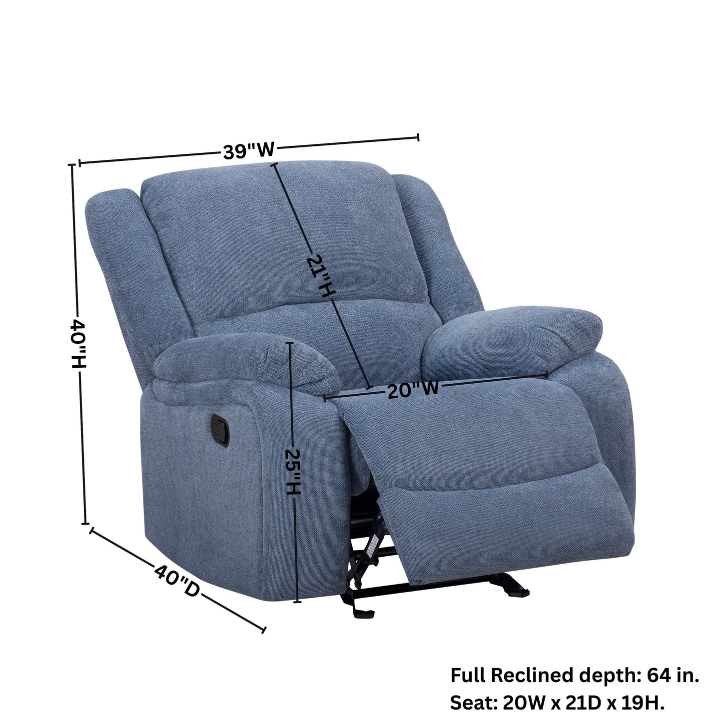 Fauteuil inclinable manuel transitionnel Blitz de Roundhill Furniture