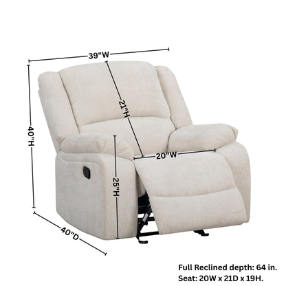 Fauteuil inclinable manuel transitionnel Blitz de Roundhill Furniture
