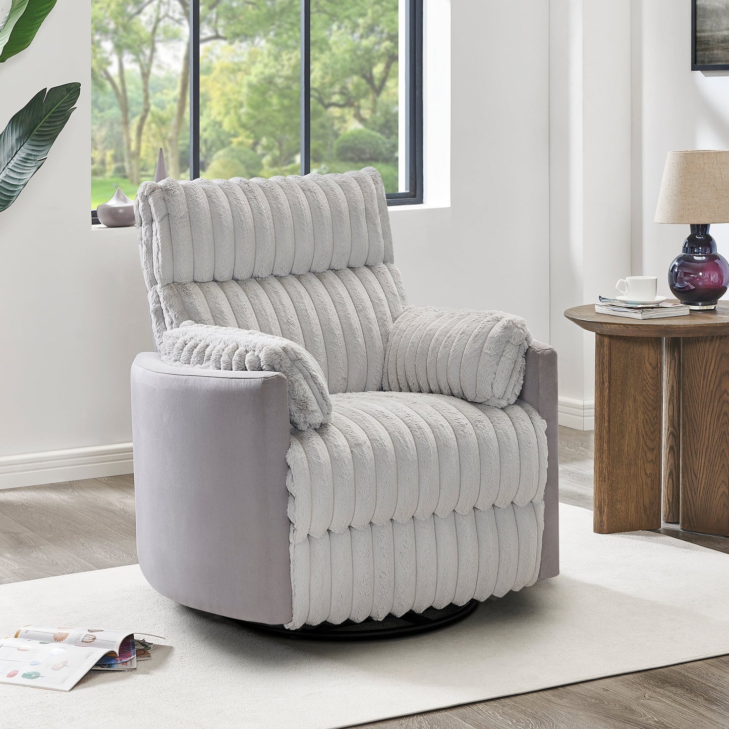 Fauteuil inclinable manuel Bocaton Wide Wale en velours côtelé de Roundhill Furniture