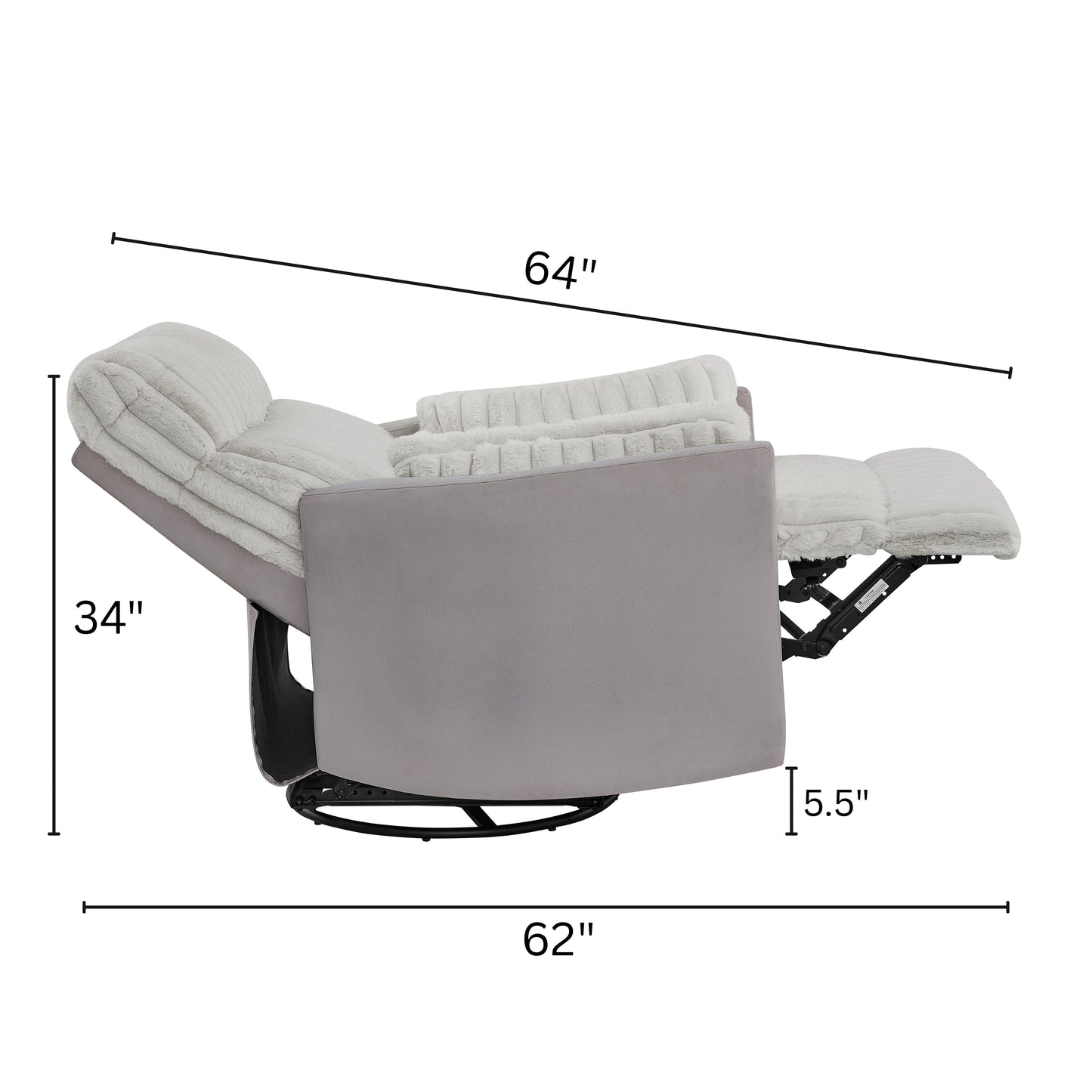 Fauteuil inclinable manuel Bocaton Wide Wale en velours côtelé de Roundhill Furniture