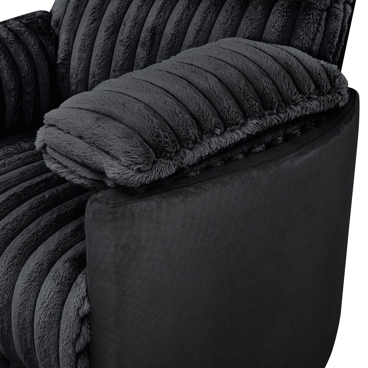 Fauteuil inclinable manuel Bocaton Wide Wale en velours côtelé de Roundhill Furniture