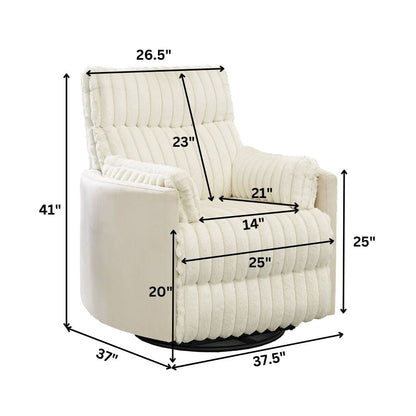 Fauteuil inclinable manuel Bocaton Wide Wale en velours côtelé de Roundhill Furniture
