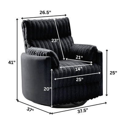 Fauteuil inclinable manuel Bocaton Wide Wale en velours côtelé de Roundhill Furniture