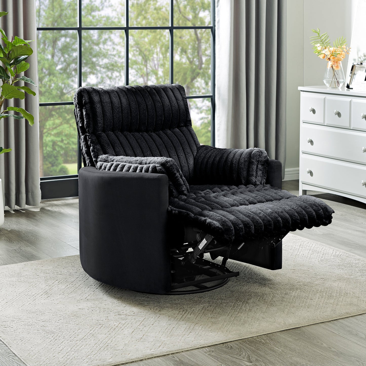Fauteuil inclinable manuel Bocaton Wide Wale en velours côtelé de Roundhill Furniture