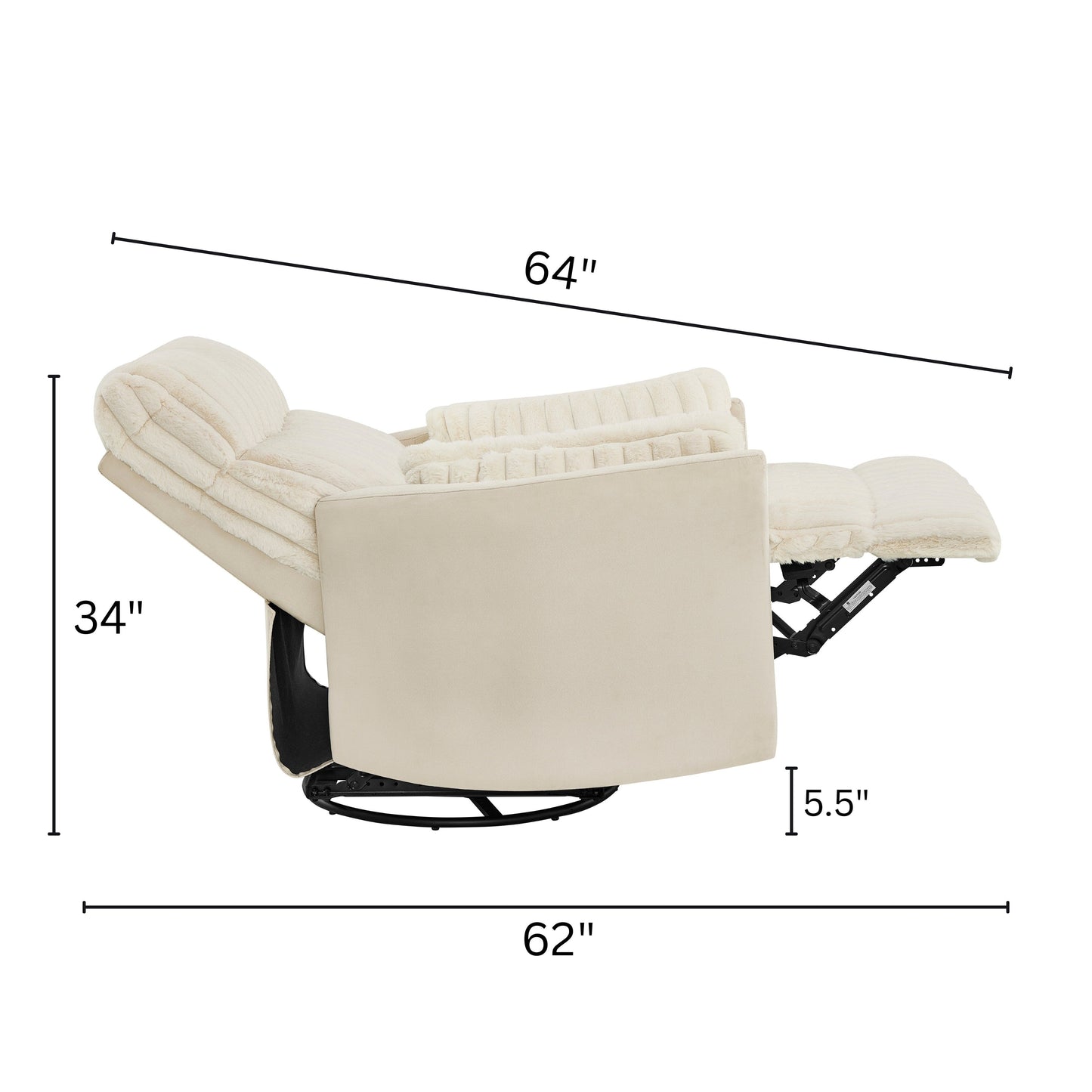 Fauteuil inclinable manuel Bocaton Wide Wale en velours côtelé de Roundhill Furniture