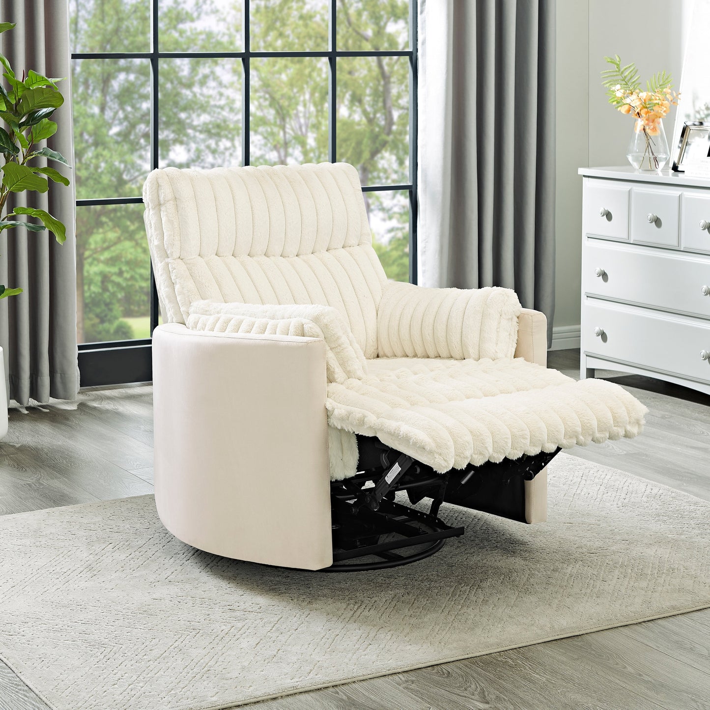 Fauteuil inclinable manuel Bocaton Wide Wale en velours côtelé de Roundhill Furniture