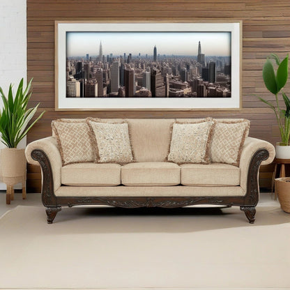 Canapé à cadre en bois sculpté Hernen de Roundhill Furniture