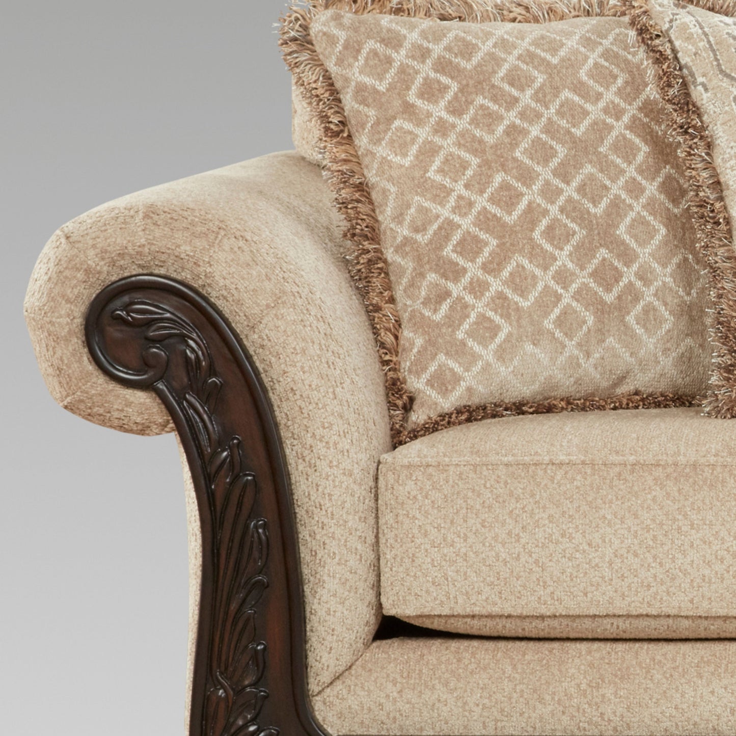 Canapé à cadre en bois sculpté Hernen de Roundhill Furniture