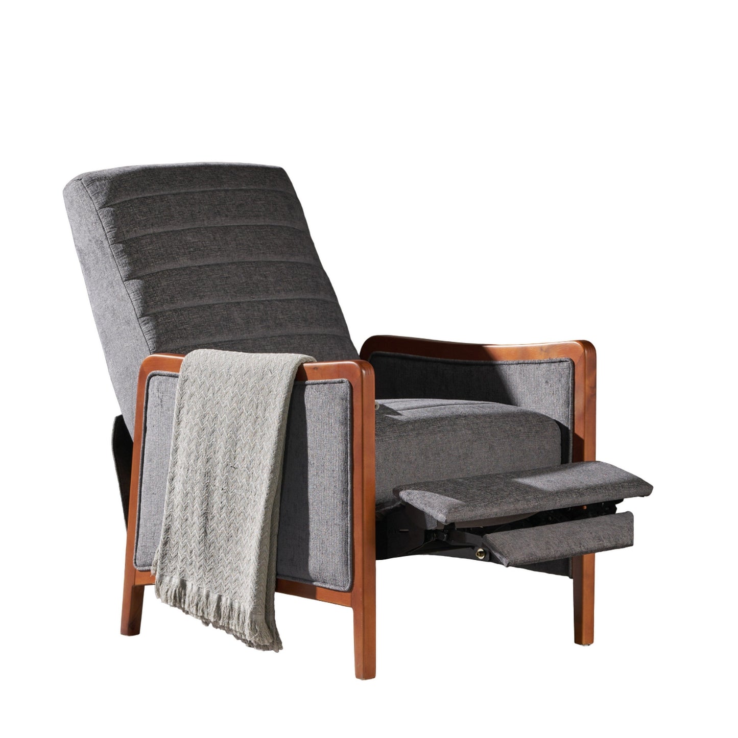 Fauteuil inclinable Ryka, bouleau, coutures grises