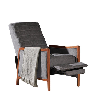 Fauteuil inclinable Ryka, bouleau, coutures grises