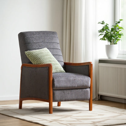Fauteuil inclinable Ryka, bouleau, coutures grises