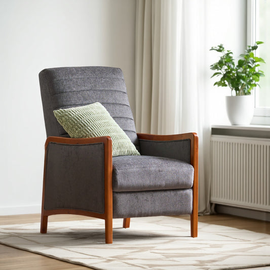 Fauteuil inclinable Ryka, bouleau, coutures grises