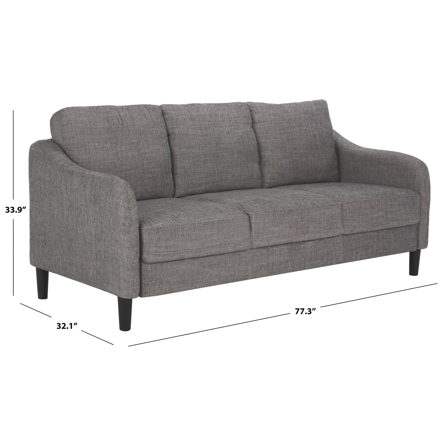 Canapé 3 places moderne SAFAVIEH Couture Edalynn - 77 L x 32 P x 34 H