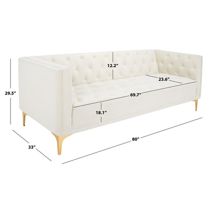 Canapé capitonné SAFAVIEH Couture Florentino - 80 L x 33 P x 30 H