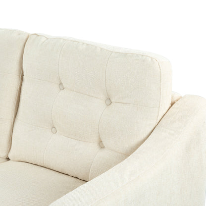 Canapé 3 places SAFAVIEH Couture Nathaniel à dossier capitonné - 77 L x 32 P x 34 H