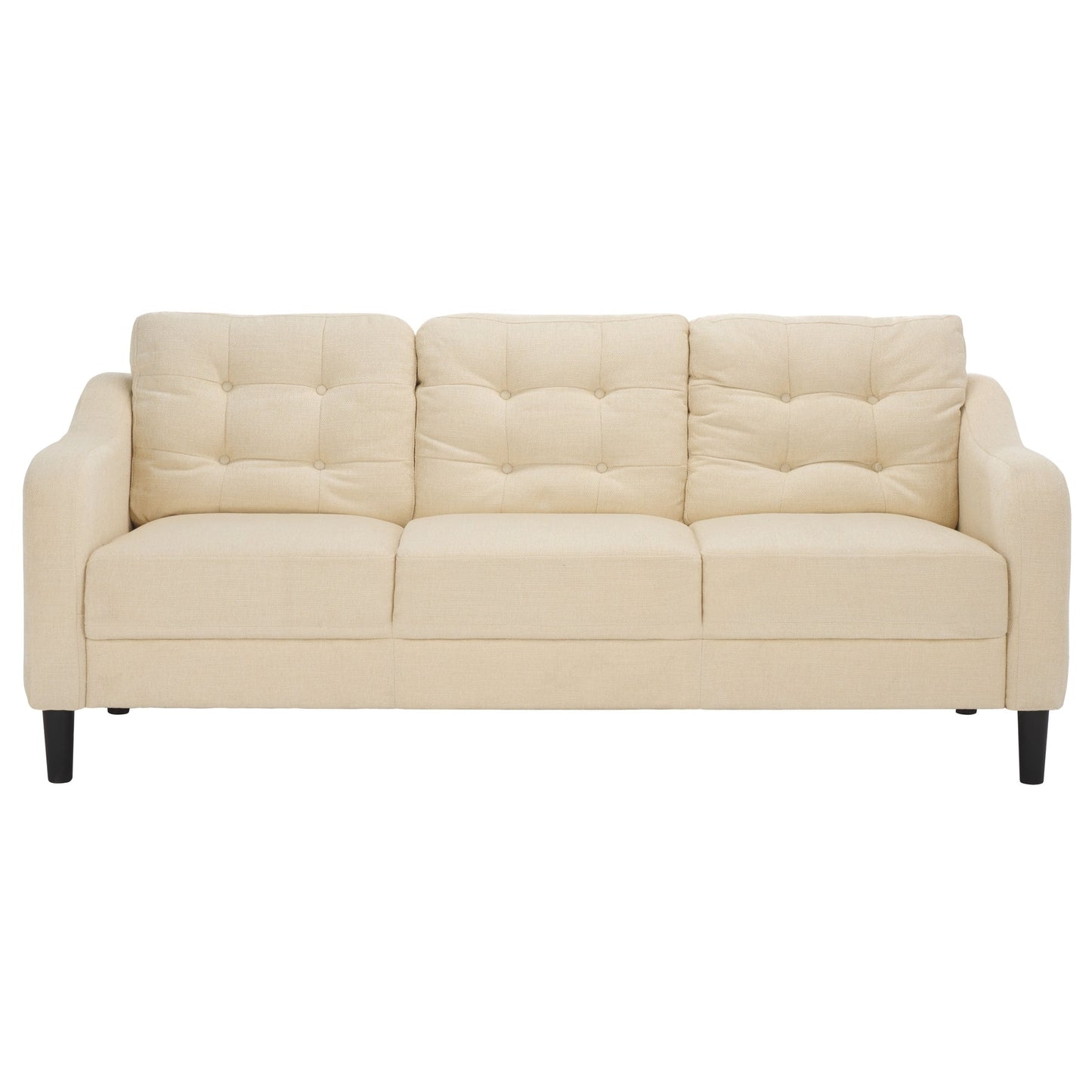 Canapé 3 places SAFAVIEH Couture Nathaniel à dossier capitonné - 77 L x 32 P x 34 H