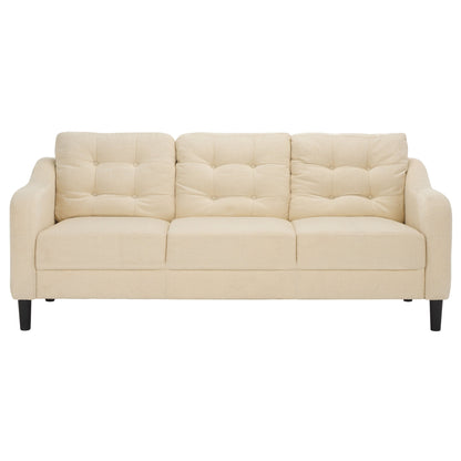 Canapé 3 places SAFAVIEH Couture Nathaniel à dossier capitonné - 77 L x 32 P x 34 H