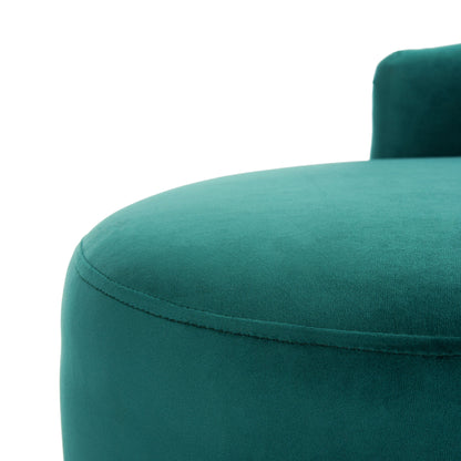 Canapé rétro glamour en velours noir/doré SAFAVIEH Helgrit - 57,5 ​​L x 27 P x 28 H - 58 L x 27 P x 28 H