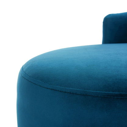 Canapé rétro glamour en velours noir/doré SAFAVIEH Helgrit - 57,5 ​​L x 27 P x 28 H - 58 L x 27 P x 28 H