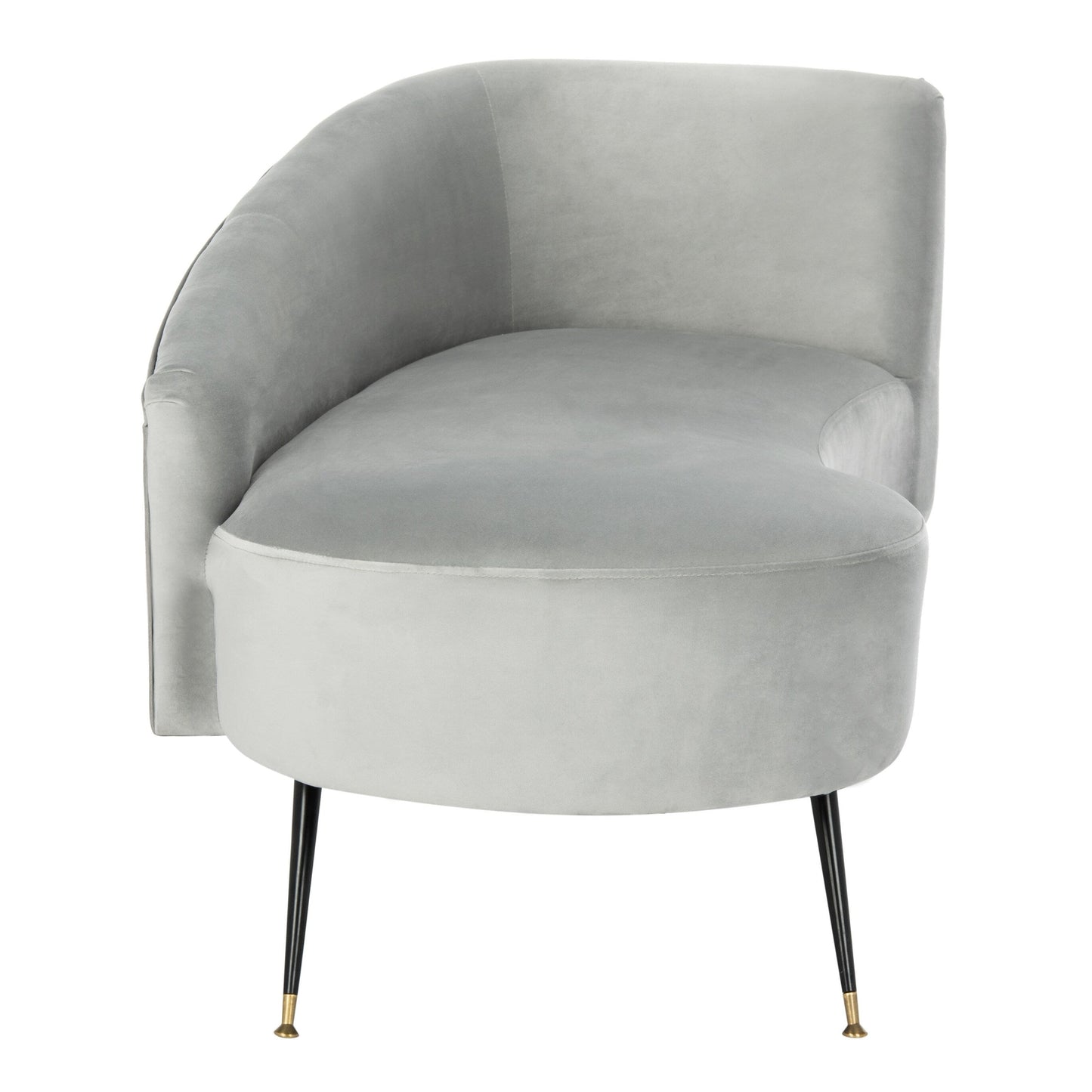 Canapé rétro glamour en velours noir/doré SAFAVIEH Helgrit - 57,5 ​​L x 27 P x 28 H - 58 L x 27 P x 28 H