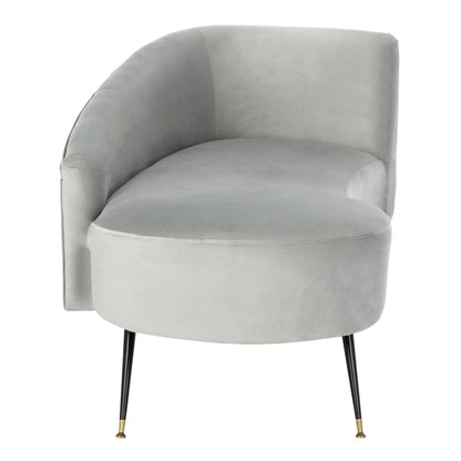 Canapé rétro glamour en velours noir/doré SAFAVIEH Helgrit - 57,5 ​​L x 27 P x 28 H - 58 L x 27 P x 28 H