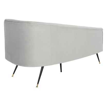 Canapé rétro glamour en velours noir/doré SAFAVIEH Helgrit - 57,5 ​​L x 27 P x 28 H - 58 L x 27 P x 28 H