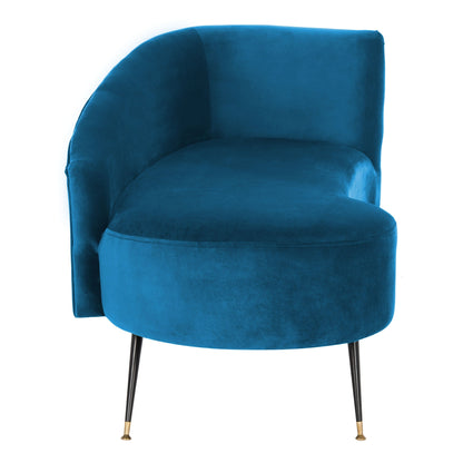 Canapé rétro glamour en velours noir/doré SAFAVIEH Helgrit - 57,5 ​​L x 27 P x 28 H - 58 L x 27 P x 28 H