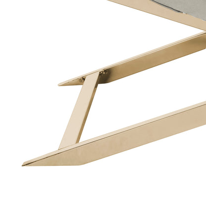 Chaise longue SAFAVIEH Monroe gris/doré avec coussin rond - 65' x 23' x 33'