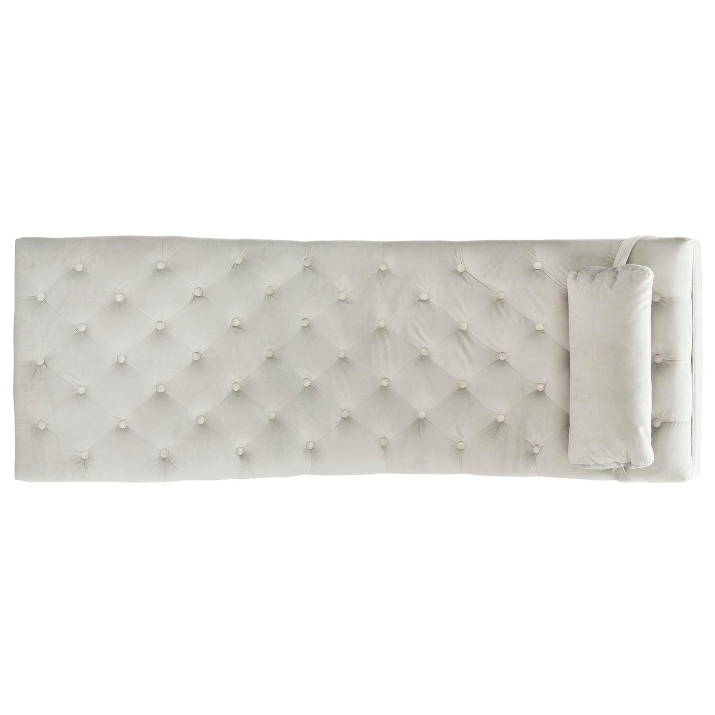 Chaise longue SAFAVIEH Monroe gris/doré avec coussin rond - 65' x 23' x 33'