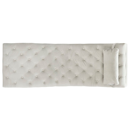 Chaise longue SAFAVIEH Monroe gris/doré avec coussin rond - 65' x 23' x 33'