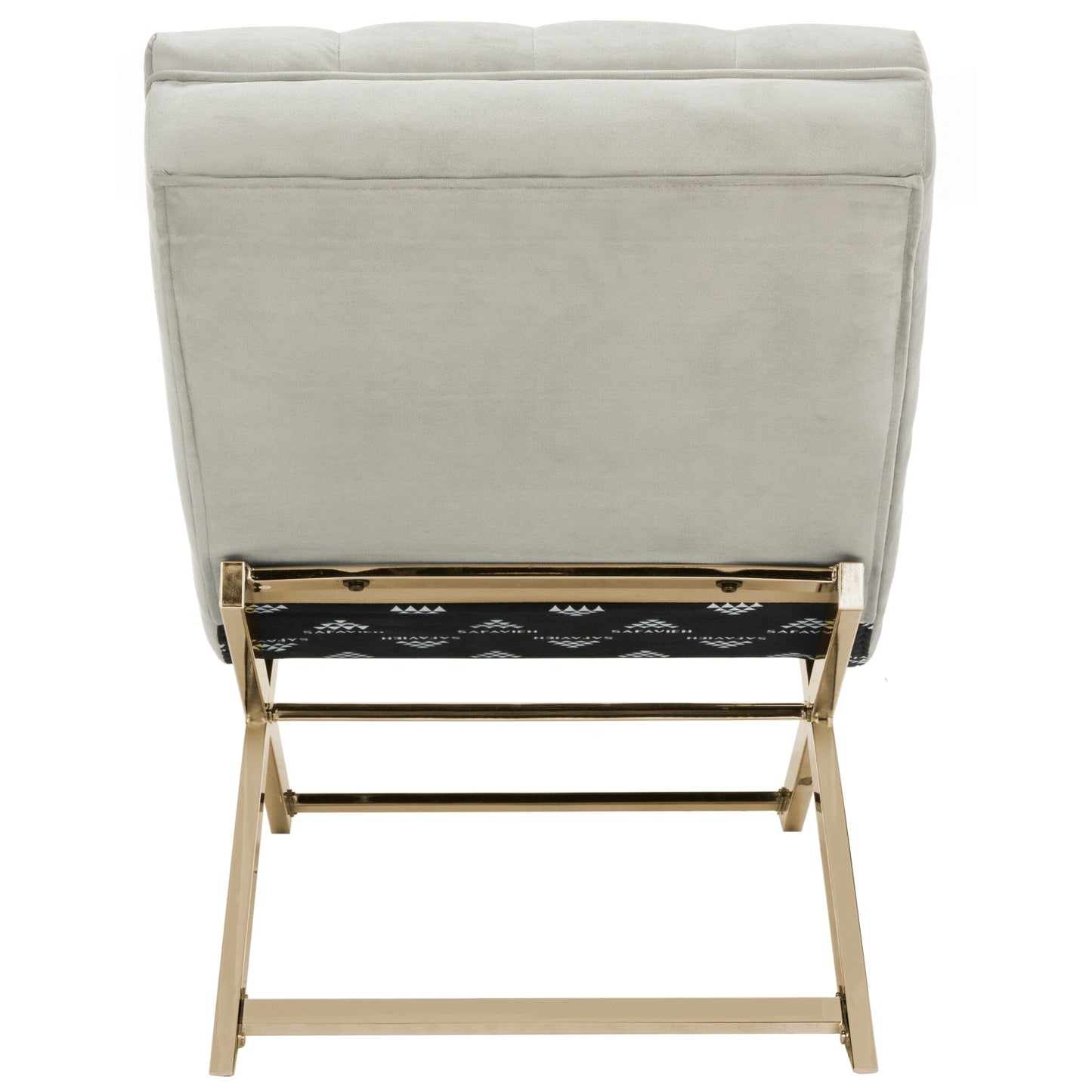 Chaise longue SAFAVIEH Monroe gris/doré avec coussin rond - 65' x 23' x 33'